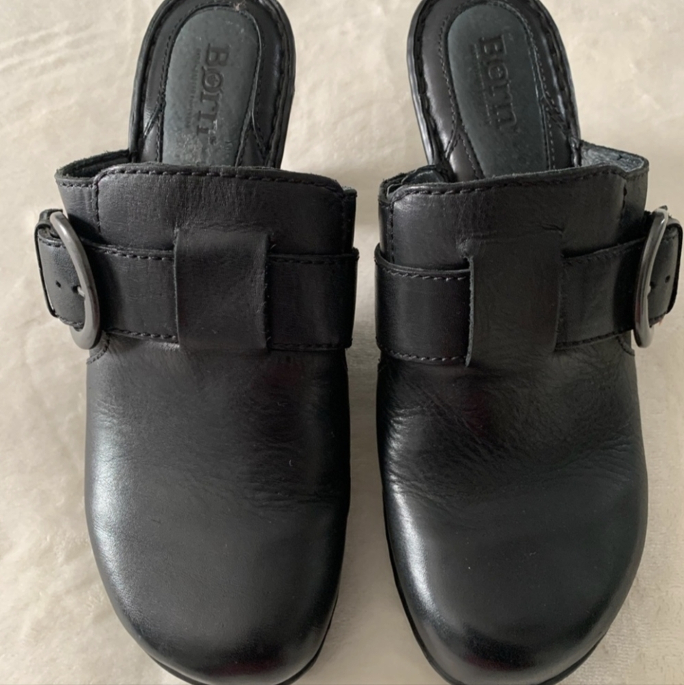 🖤 Born Leather Buckled Mules/Clogs - Picture 2 of 7